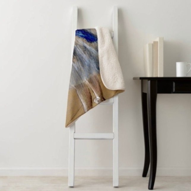 Cobertor Sherpa Dançarina de Dega com fita azul (Criador carregado)