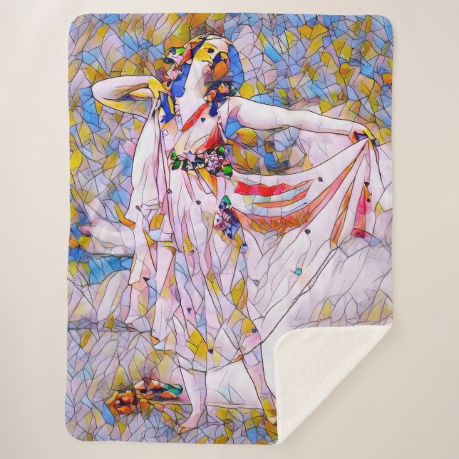 Cobertor Sherpa Dançarino de Vidro Arrumado (Frente)