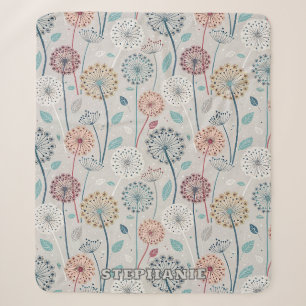 Cobertor Sherpa Dandelion Whimsical - Vermelho, Amarelo, Branco e