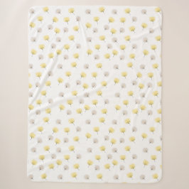 Cobertor Sherpa Dandelions Flutuantes, Aquarela