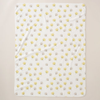 Cobertor Sherpa Dandelions Flutuantes, Aquarela