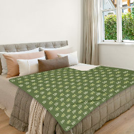 Cobertor Sherpa Dark Green Triangle Pattern Sherpa Blanket