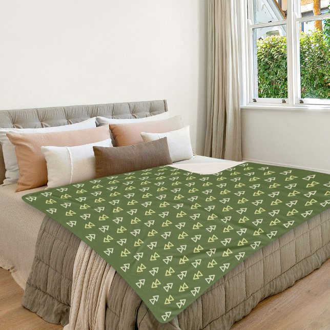Cobertor Sherpa Dark Green Triangle Pattern Sherpa Blanket (Criador carregado)