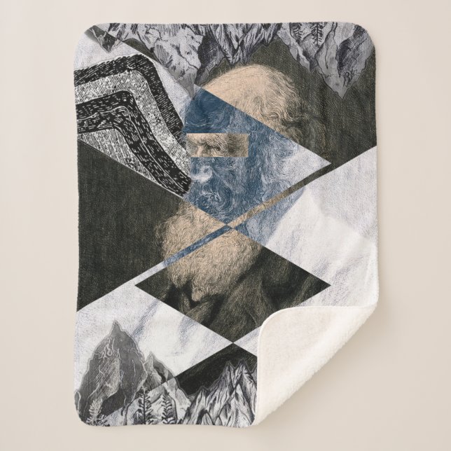 Cobertor Sherpa Darwin era um geólogo pequeno Sherpa Blanket (Frente)