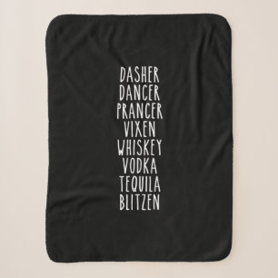 Cobertor Sherpa Dasher Dancer Prancer Vixen Whiskey Vodka Tequila