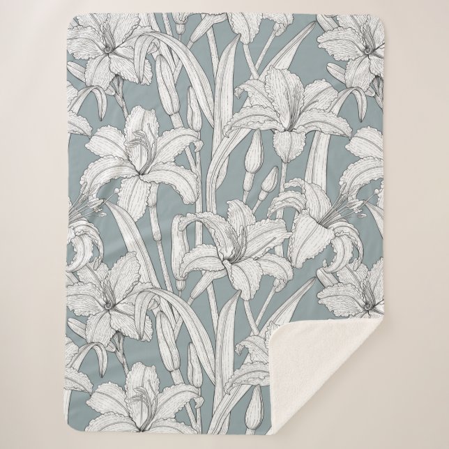 Cobertor Sherpa Daylílias (Frente)