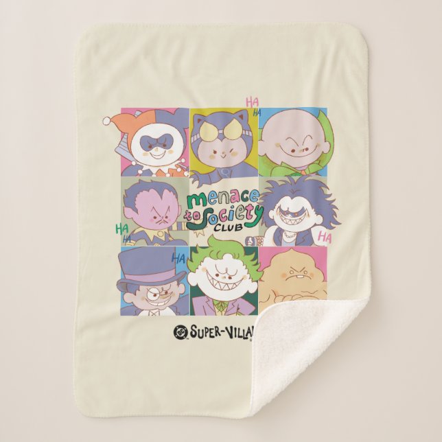 Cobertor Sherpa DC Super-Villain Menace To Society Club Graphic (Frente)