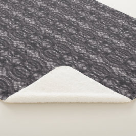 Cobertor Sherpa de Arte Abstrata em Preto Noir em 