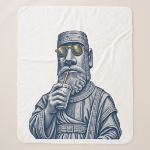 Cobertor Sherpa de Arte Vintage Homem Pedra Legal