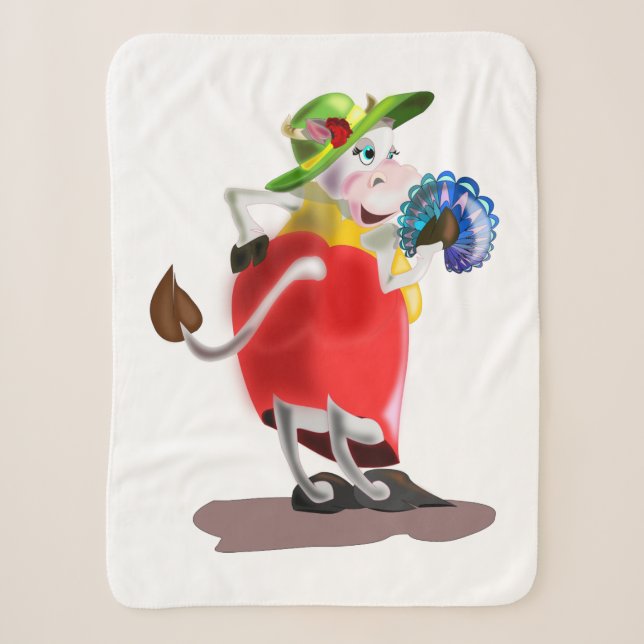 Cobertor Sherpa de Bebê Vaca Engraçada Moderna Per (Frente)