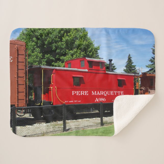 Cobertor sherpa de caboose Pere Marquette (Frente (Horizontal))