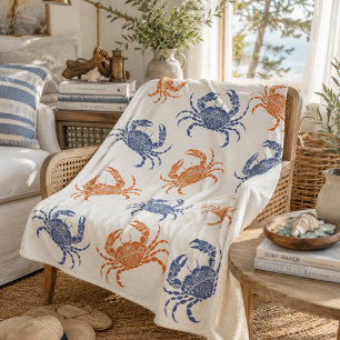 Cobertor Sherpa de Caranguejo Azul e Laranja Coste