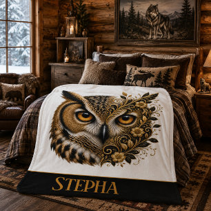 Cobertor Sherpa de Coruja Personalizado