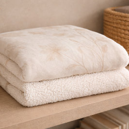 Cobertor Sherpa de Flores Bege Macio