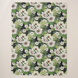 Cobertor Sherpa de Flores Brancas
