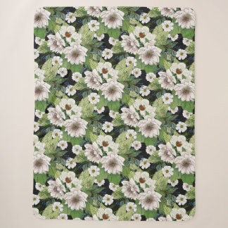 Cobertor Sherpa de Flores Brancas