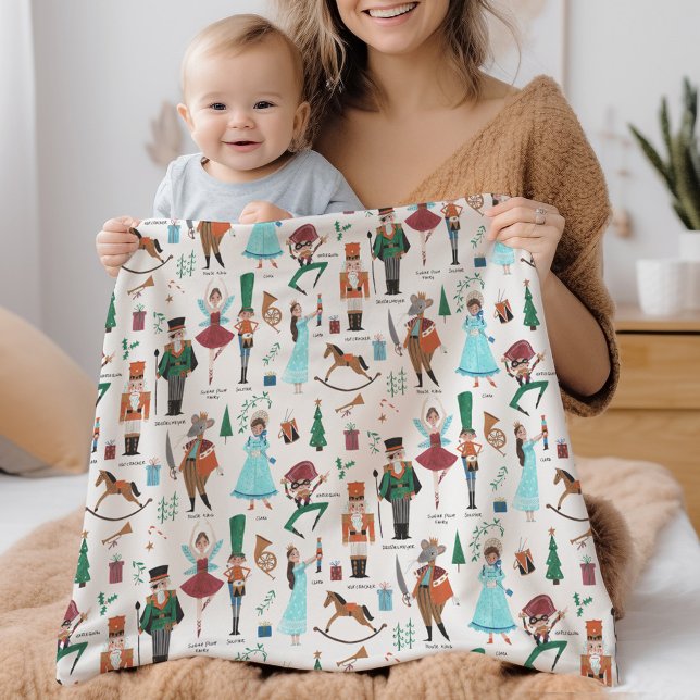 Cobertor Sherpa de Natal do Quebra-Nozes Fofo (Cute Nutcracker Christmas Holiday Sherpa Blanket)
