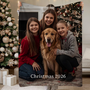 Cobertor Sherpa de Natal Personalizado com Foto Pr