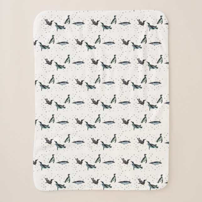 Cobertor Sherpa de Pinguins Borbulhantes (escolha  (Frente)