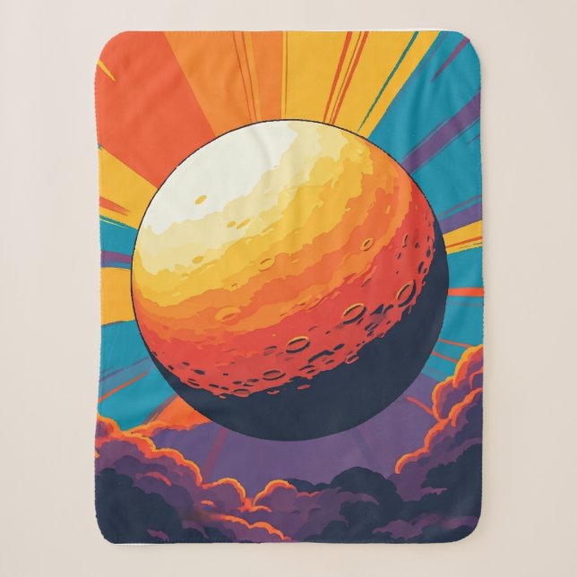 Cobertor Sherpa de Pôr do Sol Celestial (Frente)