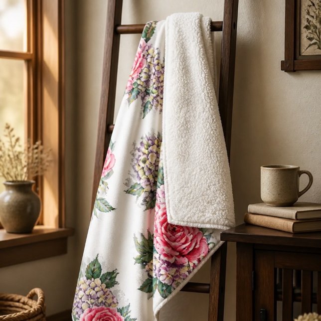 Cobertor Sherpa de Rosas Vermelhas Lindas (Criador carregado)