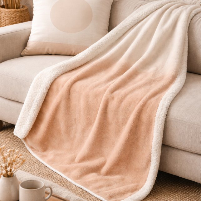 Cobertor Sherpa de Tom Blush Taupe Céu Desvanecido (Ivory to blush gradient with cloud overlay for refined feminine spaces)