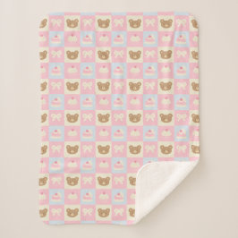Cobertor Sherpa de Urso Teddy Rosa para Bebê Menin