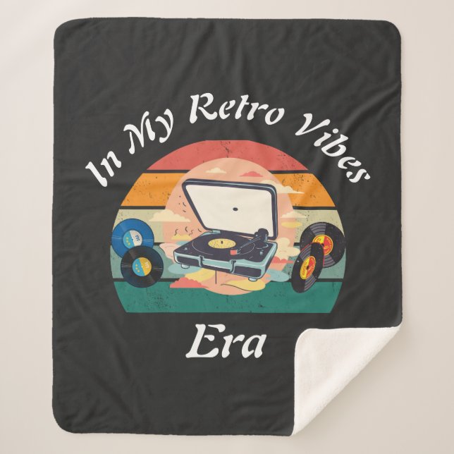 Cobertor Sherpa de Vinil Retro Vintage (Frente)