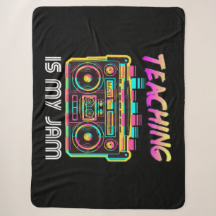 Cobertor Sherpa De Volta à Escola Retro Ensino é Minha Paixão 80s