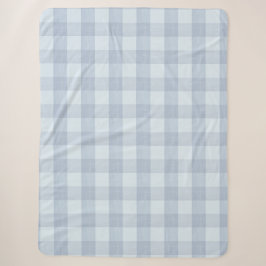 Cobertor Sherpa de Xadrez Gingham Azul Pó em Taman