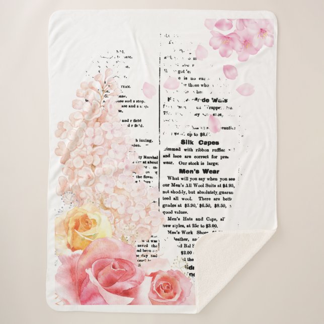 Cobertor Sherpa Declaração Floral (Frente)