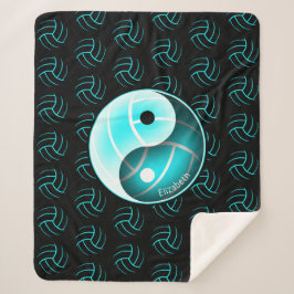 Cobertor Sherpa Decoração da sala de vôlei yang yin yang