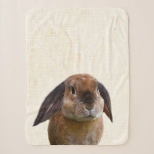 Cobertor Sherpa Decoração Minimalista de Berçário Coelho Amarelo P