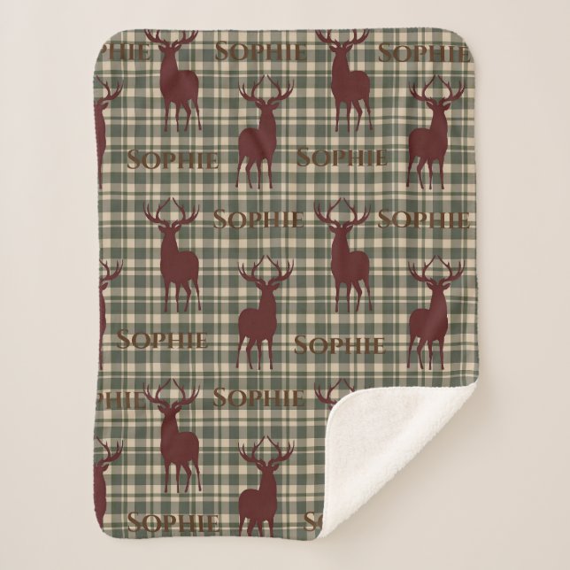 Cobertor Sherpa Deer Personalizado Sherpa Blanket (Frente)