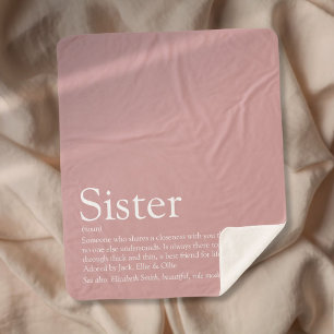 Cobertor Sherpa Definição de Irmã Divertida Rosa Poeirento Feminin
