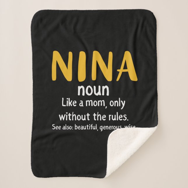 Cobertor Sherpa Definição de Nina de Arte Mãe (Frente)
