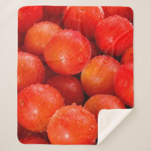 Cobertor Sherpa Delicioso salto de cereja vermelha, tigela, cereja