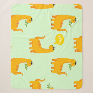 Cobertor Sherpa Delight De Dinossauro: Padrão Brilhante De Criança