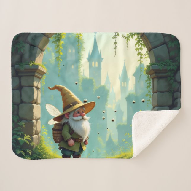 Cobertor Sherpa Der Bienenführer-Gnom – Hüter des Honigs (Frente (Horizontal))