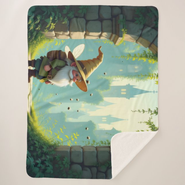 Cobertor Sherpa Der Bienenführer-Gnom – Hüter des Honigs (Frente)