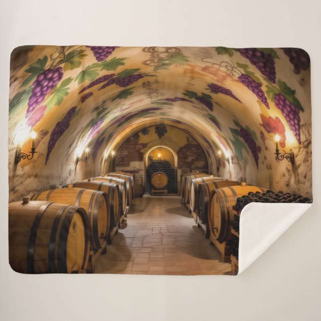 Cobertor Sherpa „Der Zauber des Weins – Eleganz in jedem Tropfen“ (Frente (Horizontal))