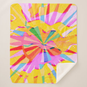 Cobertor Sherpa Desenho abstrato criativo, fundo colorido.