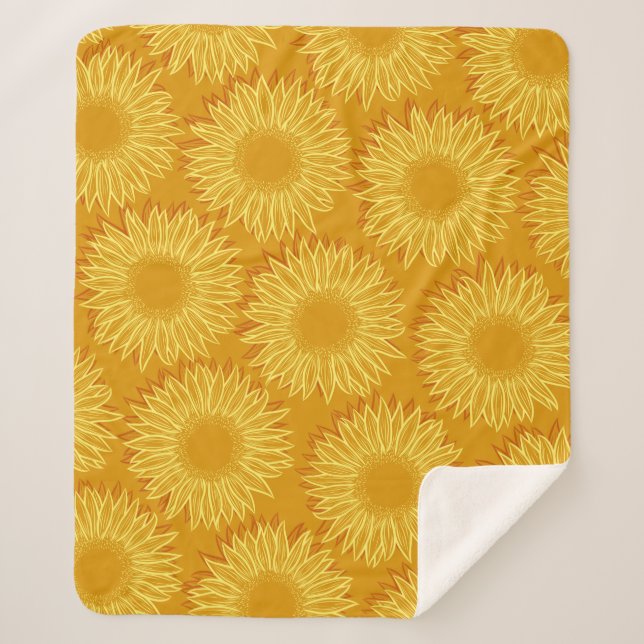 Cobertor Sherpa Desenho Da Mão Luminosa Rústica Floral (Frente)