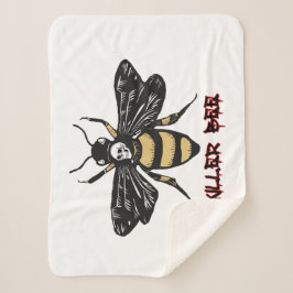 Cobertor Sherpa Desenho de abelha assassina da safra