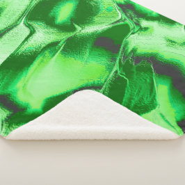 Cobertor Sherpa Desenho de dunas verdes metálicas grossas