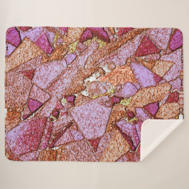 Cobertor Sherpa Desenho de rocha vulcânica pintado, a rosa lilac