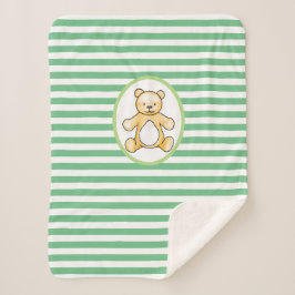 Cobertor Sherpa Desenho de ursinho de pelúcia-safra