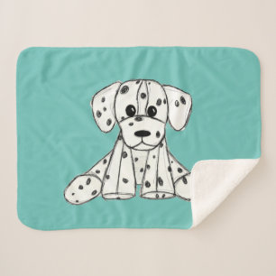 Cobertor Sherpa Desenho simples de um cão dálmata de pelúcia em pr