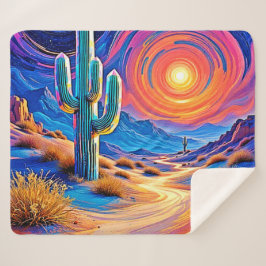 Cobertor Sherpa Desert Sunset Glow