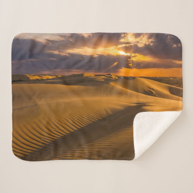 Cobertor Sherpa Desertos | Paisagem das dunas de areia (Frente (Horizontal))